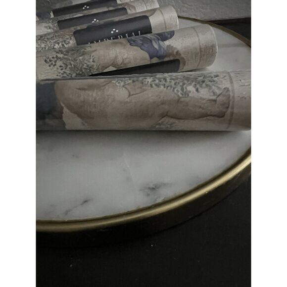 Vintage Imperial Wall Border Blue Wing Cherubs Crackle Plaster Stone Print 7 Pkg - Picture 3 of 4